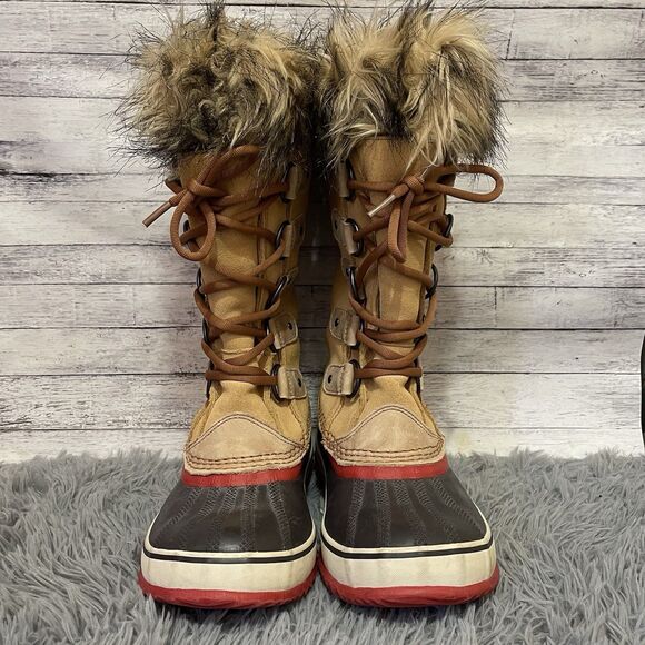 Sorel Womens Joan Of Arctic Tan Leather Waterproof Winter Boot NL1540-227 Size 7 - Picture 3 of 6